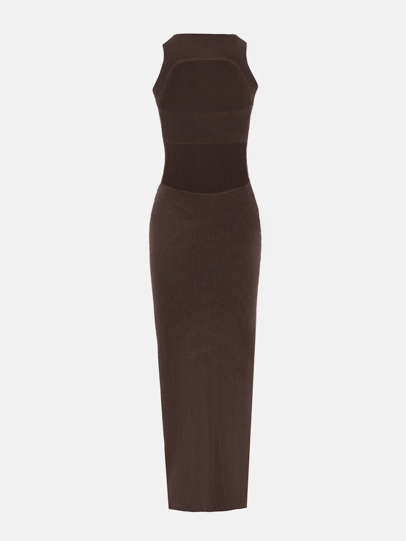 Lichi  Knitted maxi dress with cut-outs at the back for Women | Best Price UAE